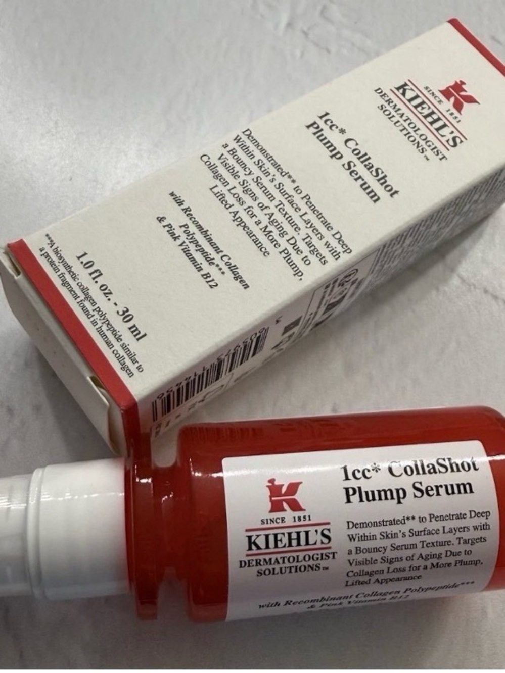 Kiehl’s 1cc CollaShot Plumping Serum 1 oz 30mL Collagen B12 NEW IN BOX